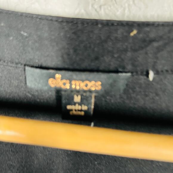 Ella Moss Oversize Tunic Top Long Sleeve Black Casual Square Neck - M - Picture 4 of 4